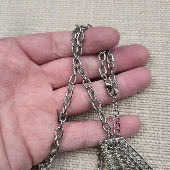 18+3 Inch Geometric Openwork Statement Necklace B… - image 5
