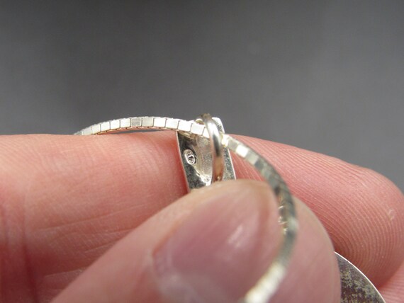 16" Sterling Silver Double Circle Shell Pendant N… - image 4