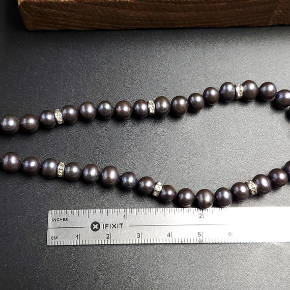 18 Inch Sterling Silver Purple Genuine Pearls And… - image 5