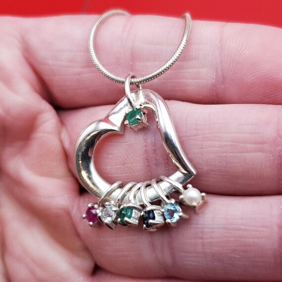 24 Inch 925 Sterling Silver Emerald Ruby Topaz Pe… - image 3