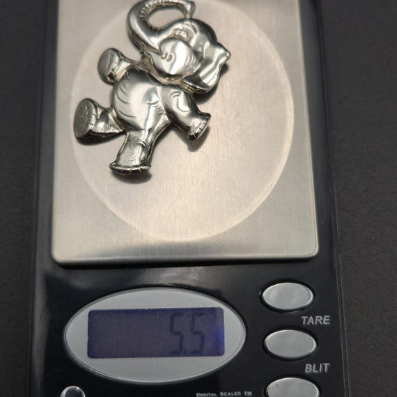 Sterling Silver Large Dancing Elephant Animal Pin… - image 7