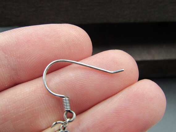 Sterling Silver Three Circle Shell Dangle Earring… - image 4