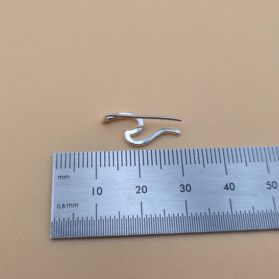 Sterling Silver Ocean Waves Small Dangle Earrings… - image 4