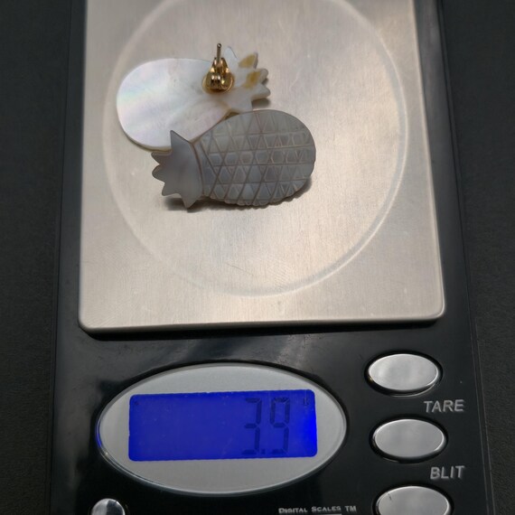 Gold Plated Carved Pattern Shell Pineapple Earrin… - image 5
