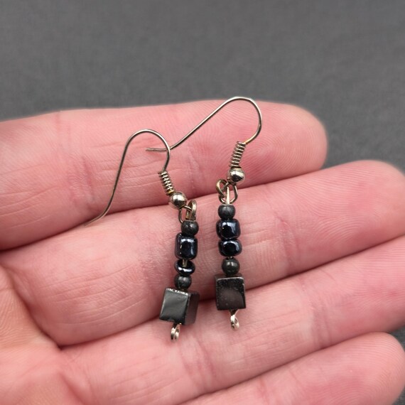 Silver Over Copper Handmade Beaded Dangle Earring… - image 3