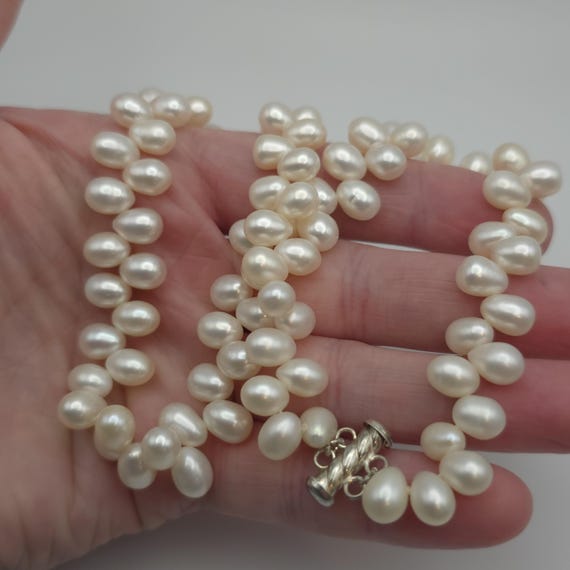 16 Inch Sterling Silver Quality Solid White Pearl… - image 4