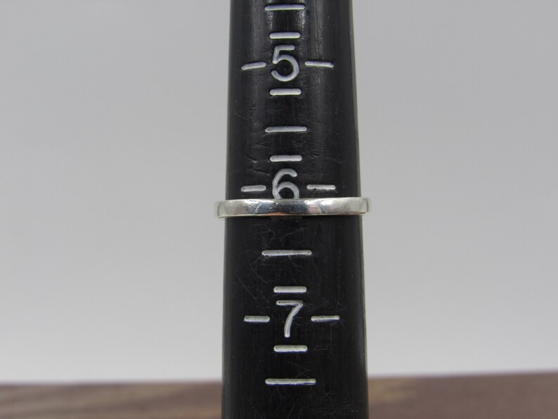 Size 6.25 Sterling Silver Blue Inlay Band Ring Vintage Luxury Beautiful Stunning Statement Gift Classic Cute Special Cool