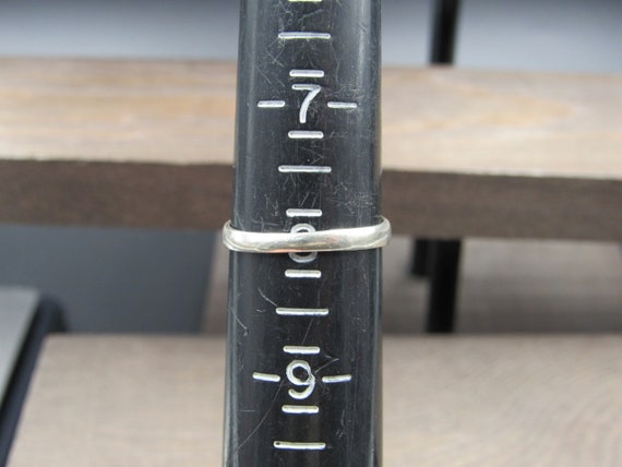 Size 8 Sterling Silver Cloudy Rectangle Blue Topa… - image 4