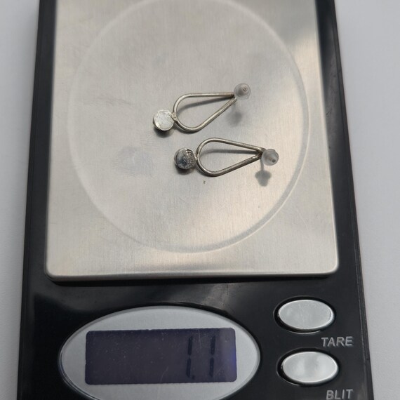 Sterling Silver Blue Stone Rustic Dangle Earrings… - image 6