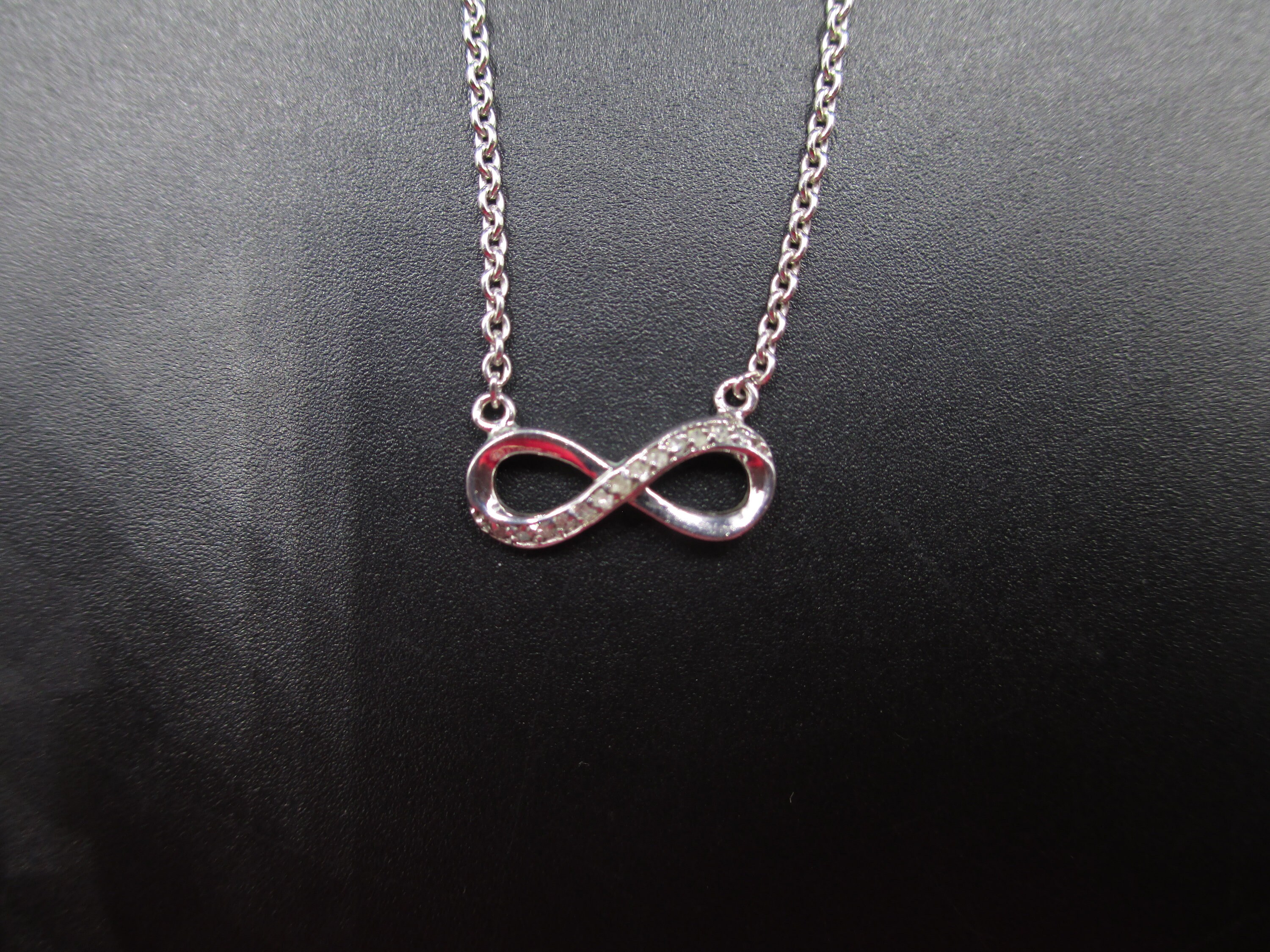 Vintage 18 Inch 925 Sterling Silver Diamond Infinity Symbol