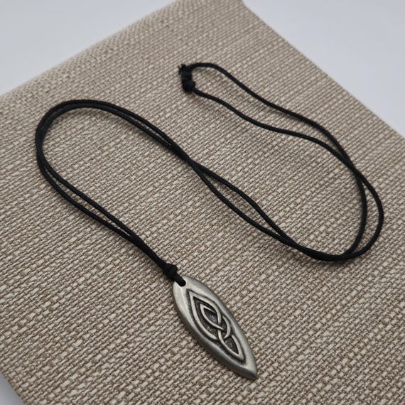 Handmade Cord And Rustic Celtic Pattern Pendant N… - image 2