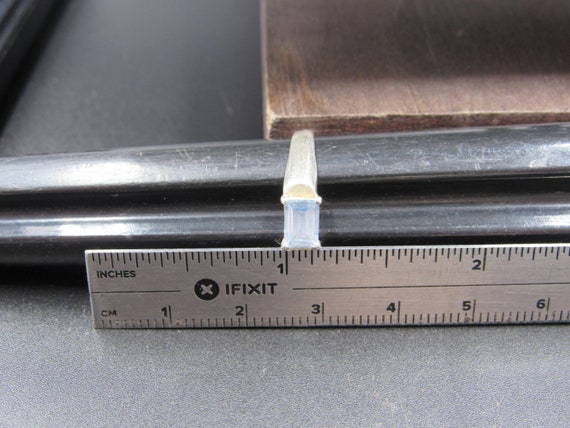 Size 8 Sterling Silver Cloudy Rectangle Blue Topa… - image 5