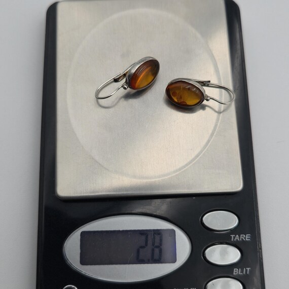 Sterling Silver Orange Material Simple Dangle Ear… - image 5