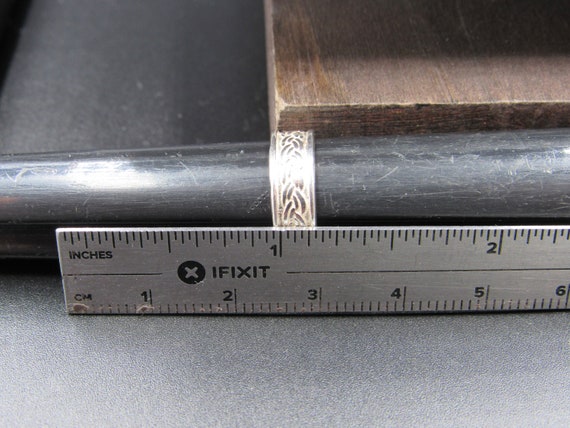 Size 4.5 Sterling Silver Knot Pattern Rustic Toe … - image 7