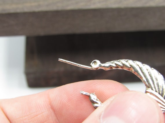 Sterling Silver Rustic Wings Style Dangle Earring… - image 3