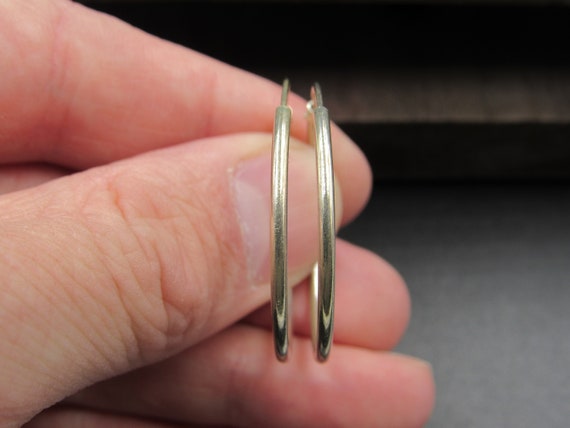 Sterling Silver Cool Hoop Simple Earrings Vintage… - image 3