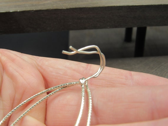 Sterling Silver Large Braided Style Hoop Earrings… - image 3