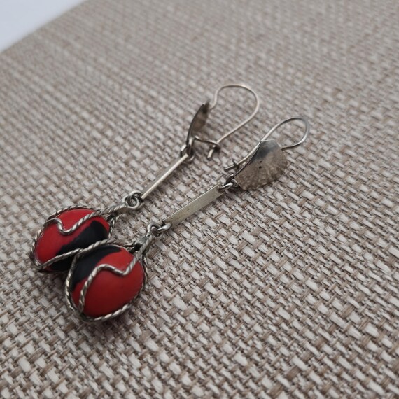 Sterling Silver Rustic Handmade Long Unique Earri… - image 3