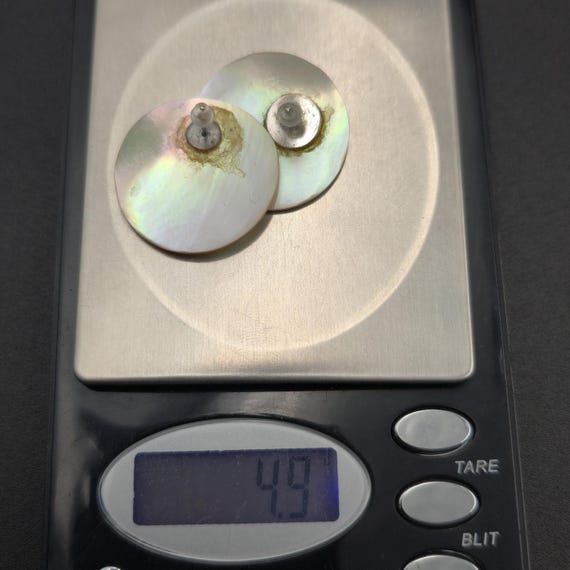 Silver Plated White Circle Shell Handmade Earring… - image 5