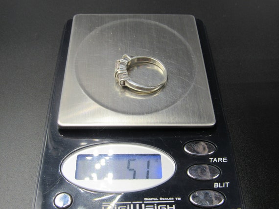 Size 8 Sterling Silver Triple Round Clear CZ Stone Band Ring