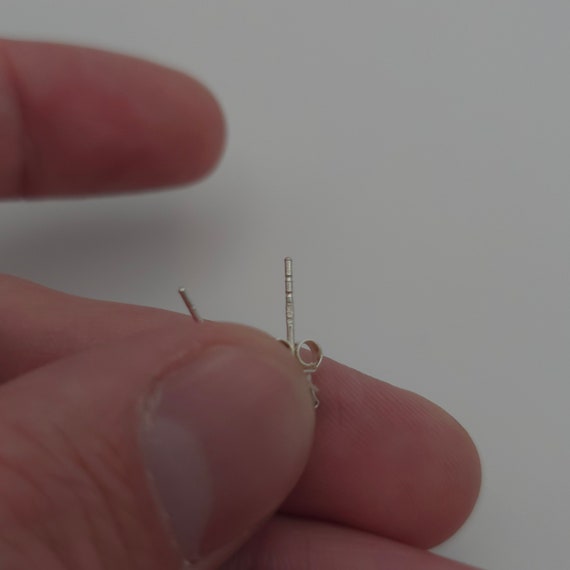 Sterling Silver Tiny Blue Crystal Stud Earrings A… - image 3