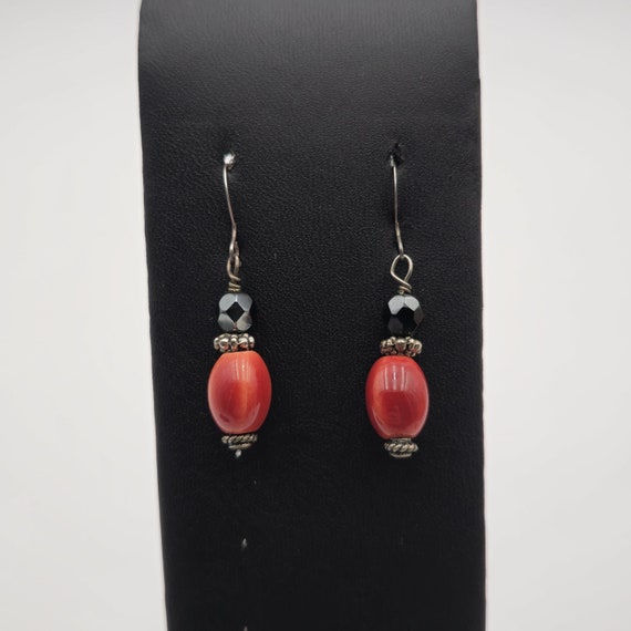 Sterling Silver Rustic Handmade Glass Earrings A2271
