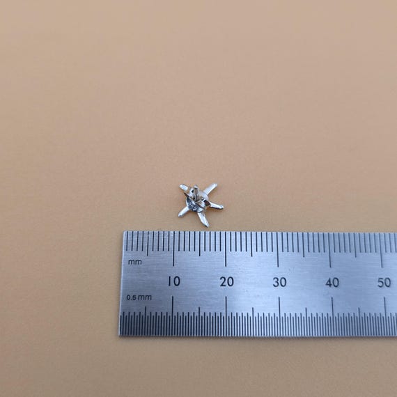 Sterling Silver Small Starfish Stud Earrings A5299 - image 4