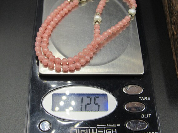 14" Sterling Silver Rose Quartz Stones And Pearls… - image 6
