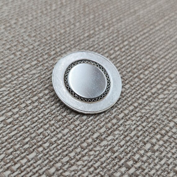 Sterling Silver Unique Textured Pattern Circle Pi… - image 3