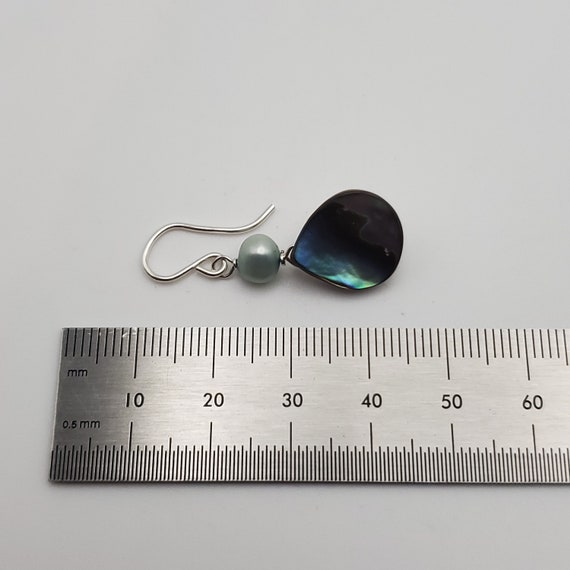 925 Sterling Silver Abalone Shell With Blue Pearl… - image 4