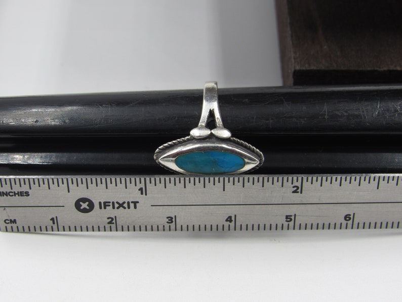 Size 6.25 Sterling Silver Blue Inlay Band Ring Vintage Luxury Beautiful Stunning Statement Gift Classic Cute Special Cool