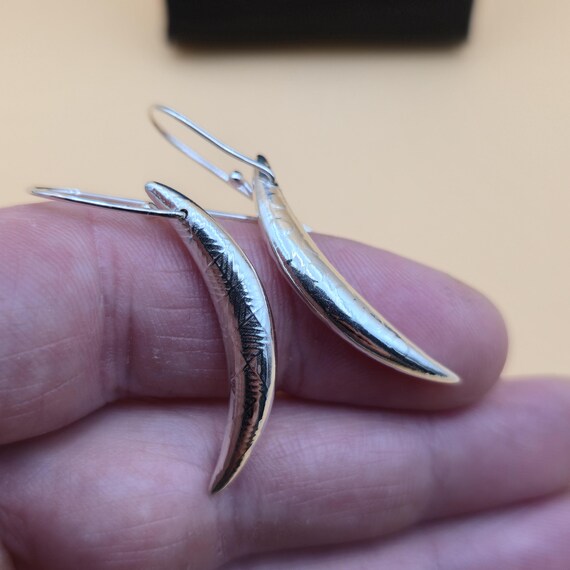 Sterling Silver Two Different Pattern Dangle Earr… - image 4