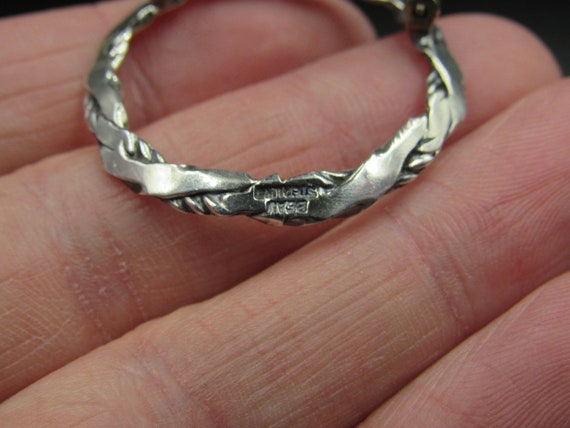 Sterling Silver Concave Circle Pattern Pin Brooch - image 4