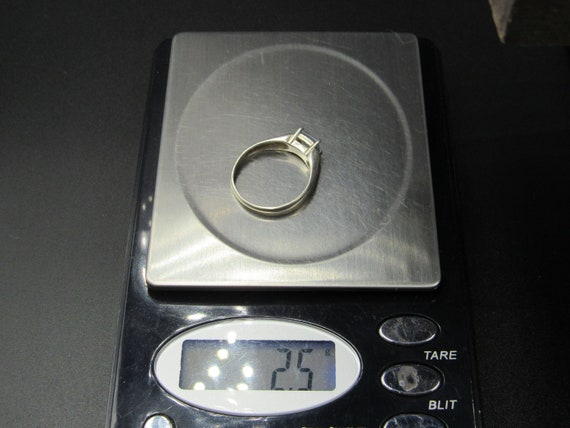 Size 8 Sterling Silver Cloudy Rectangle Blue Topa… - image 6