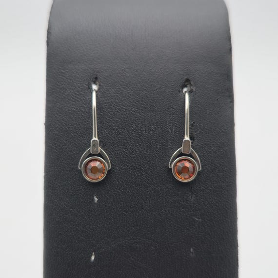 Sterling Silver Unique Crystal Dangle Earrings A4… - image 1
