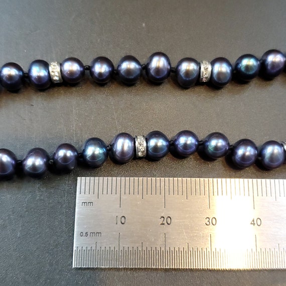 18 Inch 925 Sterling Silver Purple Blue Pearls Ne… - image 6