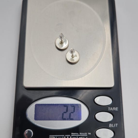 Sterling Silver Cute Circle White Shell Stud Earr… - image 5