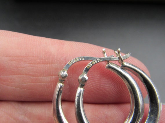 Sterling Silver Cool Hoop Earrings Vintage Weddin… - image 4