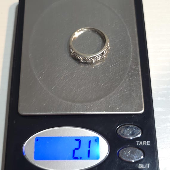 Size 9 Sterling Silver Cool Orb Pattern Filigree … - image 7