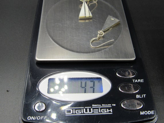 Sterling Silver Triangle Shell Dangle Earrings Vi… - image 6