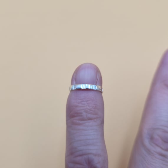 Size 1 Sterling Silver Tiny Simple Pattern Baby B… - image 2