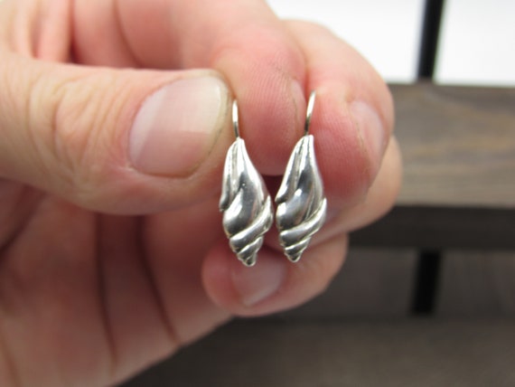 Sterling Silver Odd Simple Small Dangle Earrings … - image 1