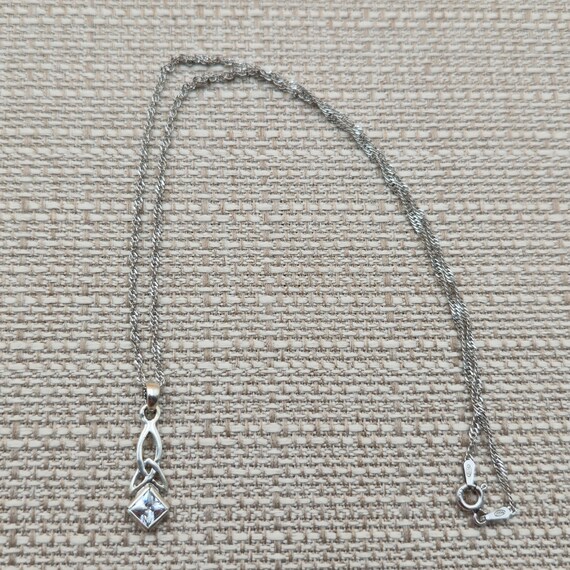 16 Inch Sterling Silver Celtic Pattern Cubic Zirc… - image 1