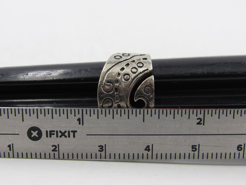 Size 5.75 Sterling Silver Unique Scrolled Band Ring Vintage Statement Engagement Wedding Promise Anniversary Bridal Cocktail Friendship