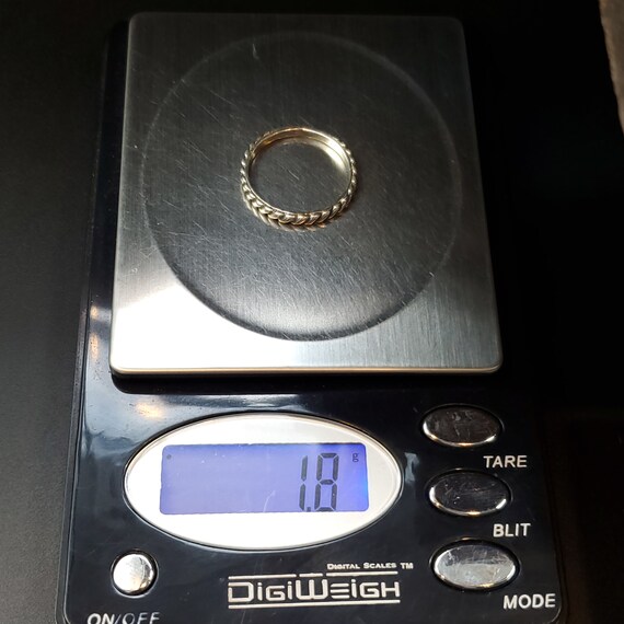 Size 8 925 Sterling Silver Braid Pattern Ring - image 6