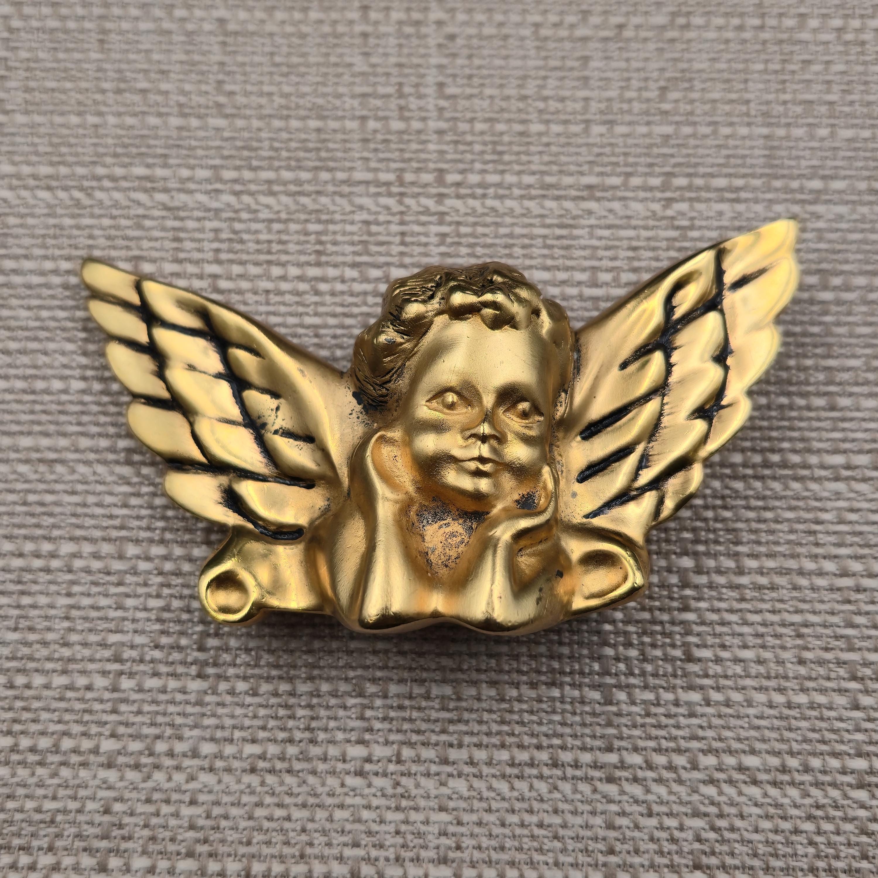 Antique-Style Cherub Belt Buckle in Silver and Gold Tones Cherub Belt Buckle - Etsy main image 2