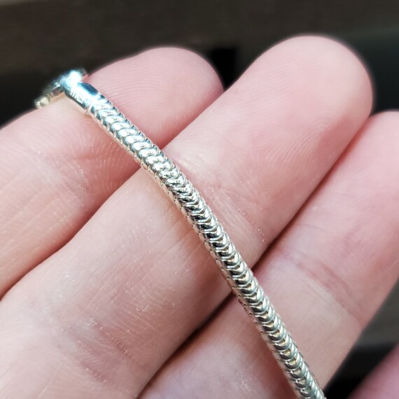 6 Inch Sterling Silver Cool Solid Chain Bracelet - image 2