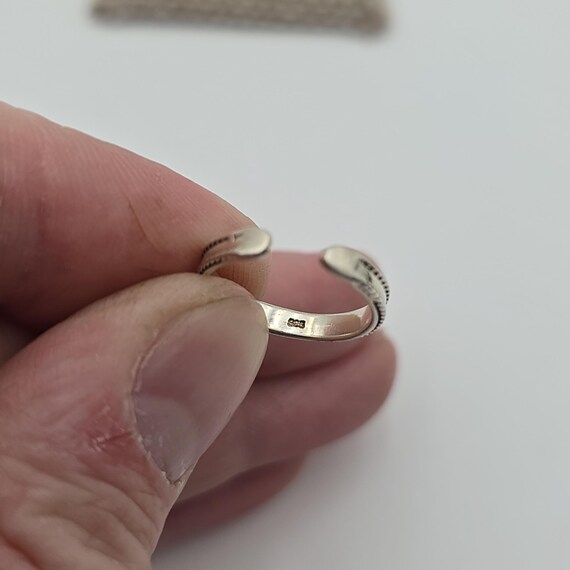 Size 3.5 Sterling Silver Rustic Pattern Toe Band … - image 4