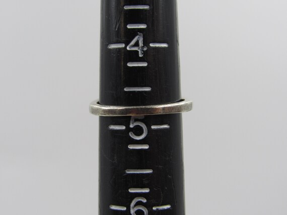 Size 4.75 Sterling Silver Rustic Shell Inlay Band… - image 6