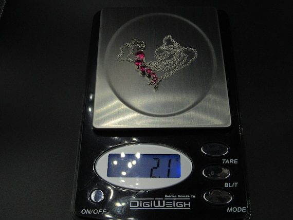 18" Sterling Silver Red Ruby String Necklace Vint… - image 6